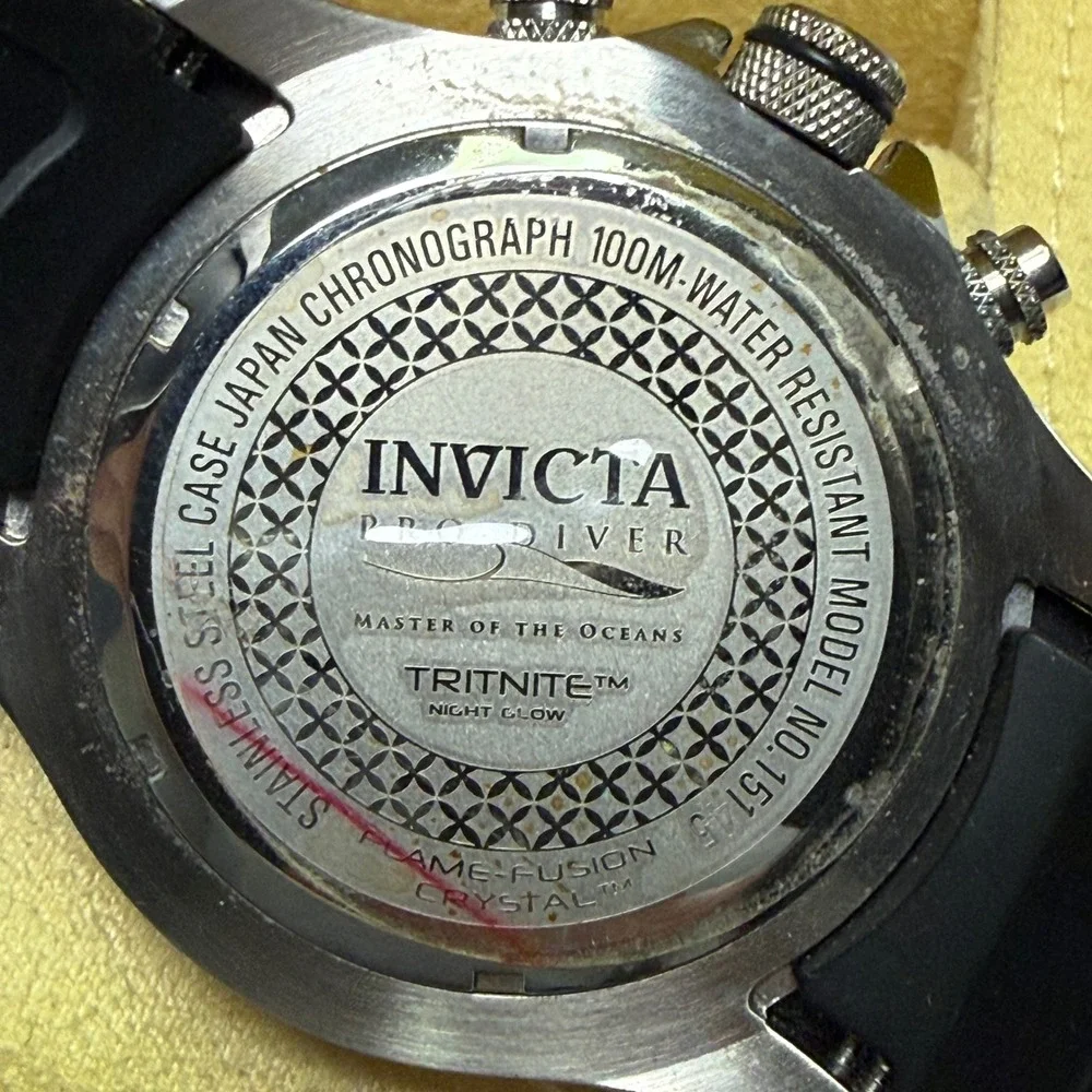 Invicta Pro Diver Watch Mens Black Red Chronograph 15145